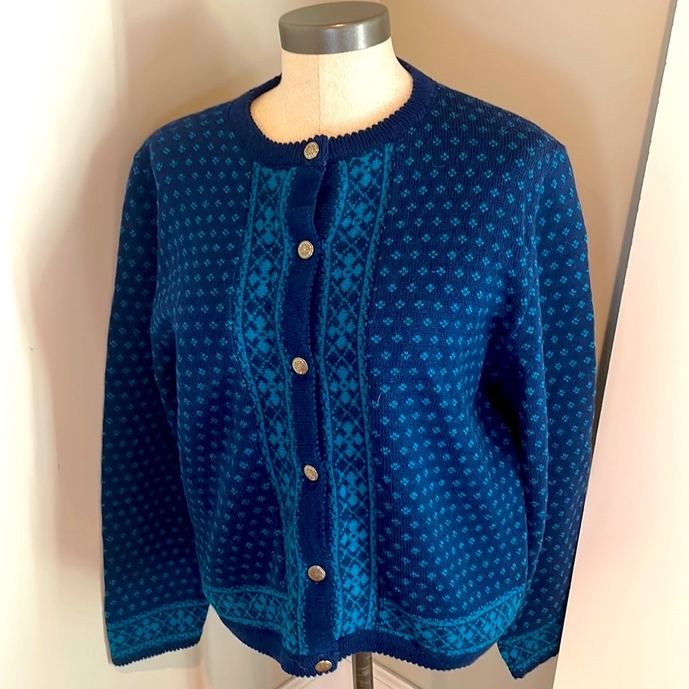 Pendleton Vintage Fair Isle Winter Wool Cardigan Large